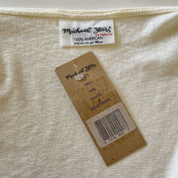 Michael Stars Cascade Open Cardigan OS Vanilla Shine Capsule Sweater US Made NWT - Picture 8 of 13